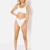 Aila Blue Bikinis>Tiago Bikini Bottom Eco White Rib