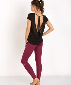 alo Tops>Raw Short Sleeve Top Black