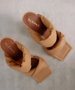 ALOHAS Sandals>Twist Strip Heel Camel