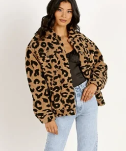 APPARIS Jackets>Tiarra Teddy Bear Jacket Leopard Shearling
