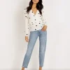 ASTR the Label Tops>Mia Top Cream Black Dot