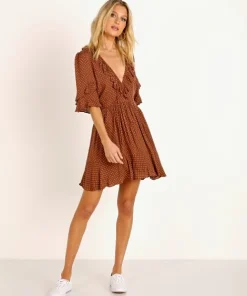 Auguste the Label Dresses>Collins Frida Mini Dress Brown