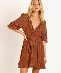 Auguste the Label Dresses>Collins Frida Mini Dress Brown