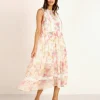 Auguste the Label Dresses>Lumi Wren Midi Dress Off White Tie Dye