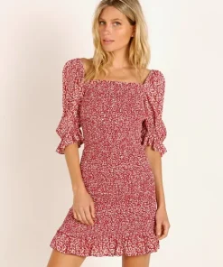 Auguste the Label Dresses>Marlowe Shirred Mini Dress Red