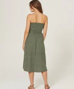 Auguste the Label Dresses>Pearl Jasper Midi Dress Khaki