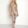 Beach Riot Bottoms>Ayla Legging Taupe Tie Dye