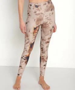 Beach Riot Bottoms>Ayla Legging Taupe Tie Dye