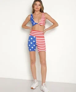 Beach Riot Bottoms>Bike Short Stars and Stripes