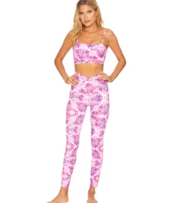 Beach Riot Sports Bras>Hannah Sports Top Pink/Purple Tie Dye