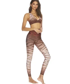 Beach Riot Bottoms>Jungle Piper Legging Rust Zebra