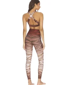 Beach Riot Bottoms>Jungle Piper Legging Rust Zebra