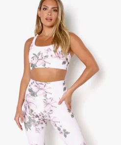 Beach Riot Sports Bras>Leah Sports Top Pink Floral