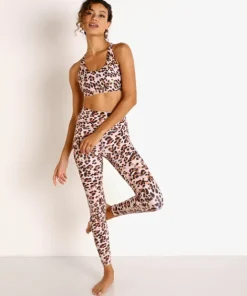 Beach Riot Sports Bras>Rocky Sports Bra Top Watercolor Leopard