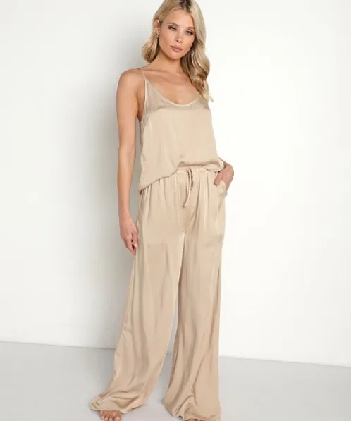 Bella Dahl Pants>Ecovera Wide Leg PJ Pant Soft Nude