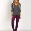 Beyond Yoga Tops>High Low Tee Heather Gray