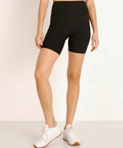 Beyond Yoga Bottoms>High Waisted Pocket Biker Short Darkest Night Spaced