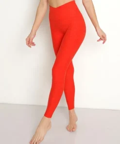 Beyond Yoga Bottoms>Spacedye At Your Leisure High Waisted Legging Redflo