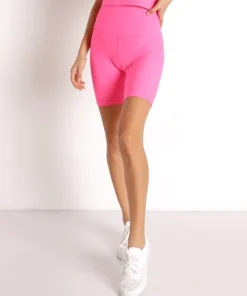 Beyond Yoga Bottoms>Spacedye High Waisted Biker Short Electric Pink