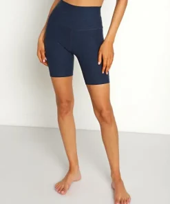 Beyond Yoga Bottoms>Spacedye High Waisted Biker Short Nocturnal Navy