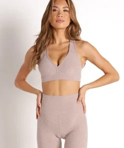 Beyond Yoga Sports Bras>Spacedye Lift your Spirits Bra Chai