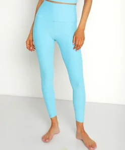 Beyond Yoga Bottoms>Spacedye Midi High Waisted Legging Capri Blue/Grotto
