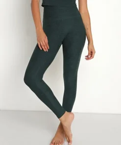 Beyond Yoga Bottoms>Spacedye Midi High Waisted Legging Forest Green-Pine