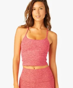 Beyond Yoga Sports Bras>Spacedye Slim Racerback Cropped Tank Raspberry Peach