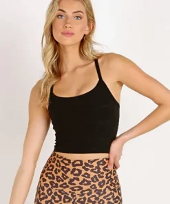 Beyond Yoga Sports Bras>Spacedye Slim Cropped Tank Darkest Night