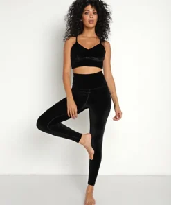 Beyond Yoga Bottoms>Velvet Motion High Waisted Midi Legging Black Velvet