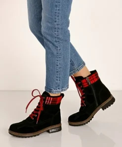 Blondo Boots>Pyper Waterproof Boot Black/Red Plaid