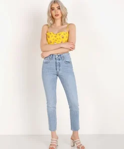 Blue Life Tops>Blossom Ruffle Bralette Wildflower Sunflower