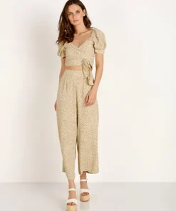 Blue Life Pants>Carley High Waisted Culotte Dream Garden Sand