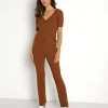 Callahan Knits>Connie Rib Knit Cardigan Root Beer