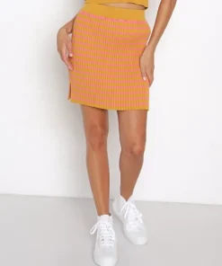Callahan Skirts | Knits>Genny Mini Skirt Pink/Yellow