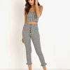 Capulet Pants>Etoile Ruffle Bottom Pant Black Gingham