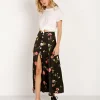 Capulet Skirts>Madie Midi Skirt Black Floral