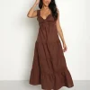Charlie Holiday Dresses>Diana Midi Dress Chocolate