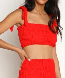 Charlie Holiday Tops>Marsha Top Fiery Orange