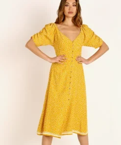 Cleobella Dresses>Amarilis Midi Dress Marigold