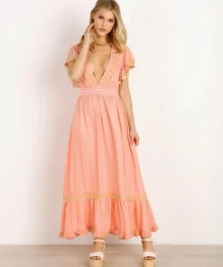 Cleobella Dresses>Camelia Dress Guava
