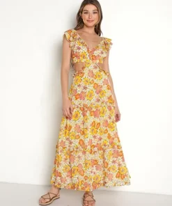 Cleobella Dresses>Clara Ankle Dress Lucis Floral Print