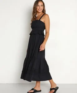 Cleobella Dresses>Diana Ankle Dress Black