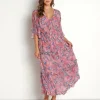 Cleobella Dresses>Elena Ankle Dress Lotus Print