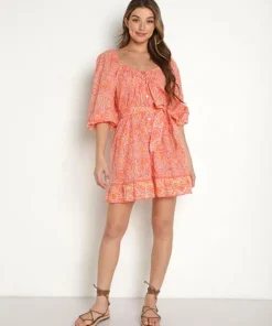 Cleobella Dresses>Grace Mini Dress Blossom Block Print