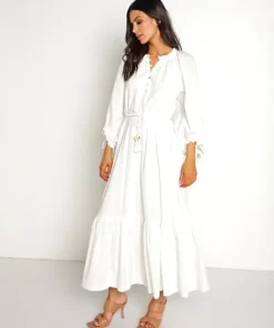 Cleobella Dresses>Hilo Kaftan Dress Ivory Dobby