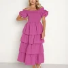 Cleobella Dresses>Kaiya Midi Dress Azalea