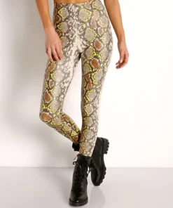 Commando Pants>Faux Animal Legging with Control Neon Snake
