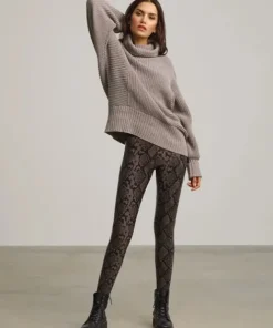 Commando Pants>Faux Leather Legging with Control Gray Snake