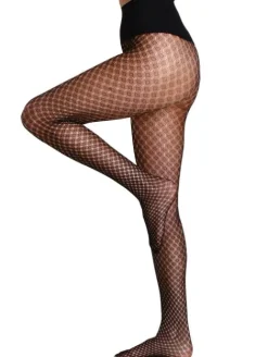 Commando Hosiery>Hosiery Lurex Diamond Tights Black